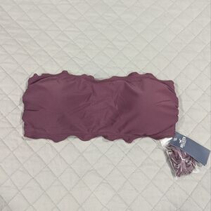 NWT Hollister Bandeau Bikini Top Maroon Size Large